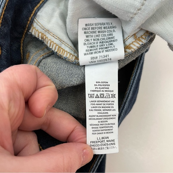 L.L. Bean Classic Fit Dark Straight Leg Blue Jeans Women’s Size 10 - Picture 9 of 13